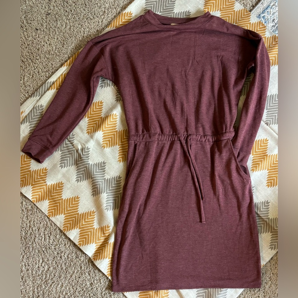 Cherish Drawstring Sweatshirt Dress